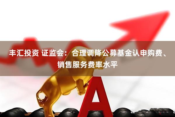 丰汇投资 证监会：合理调降公募基金认申购费、销售服务费率水平